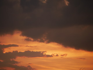 Take a photo at twilight time.The sky is mix colors orange,Blue and other colors.