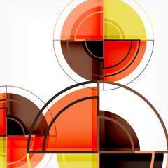 Creative circles geometric abstract background with 3d effect
