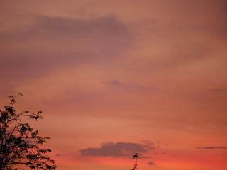 Take a photo at twilight time.The sky is mix colors orange,Blue and other colors.