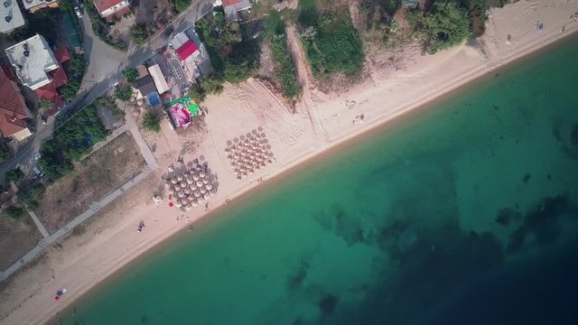 Beautiful beach aerial shot, Sithonia, Greece