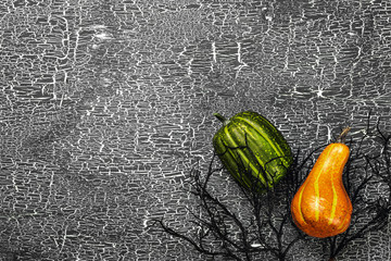 Happy halloween pumpkin on the table in the home. © fotofabrika