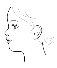 子供　横顔  頭部　