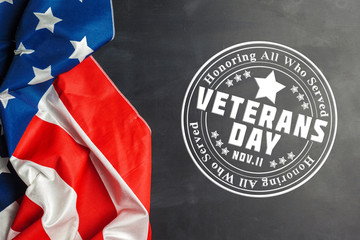 Obraz na płótnie Canvas composite of veterans day flag
