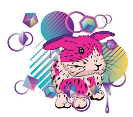 Cute bunny with patterns