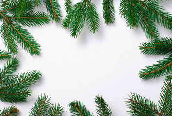 Fir Branches Background, Christmas and Winter Holidays Concept