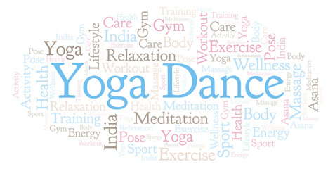 Obraz premium Yoga Dance word cloud.