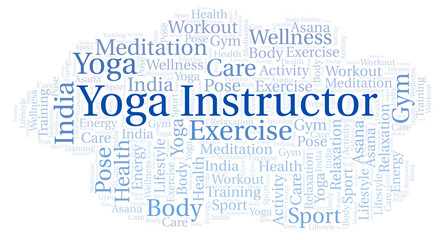 Obraz premium Yoga Instructor word cloud.