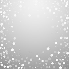 White dots Christmas background. Subtle flying sno