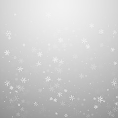 Naklejka na ściany i meble Sparse snowfall Christmas background. Subtle flyin