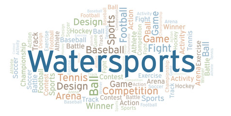 Fototapeta premium Watersports word cloud.