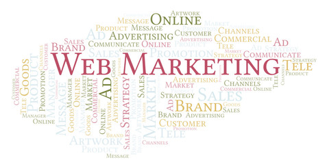 Fototapeta premium Word cloud with text Web Marketing.