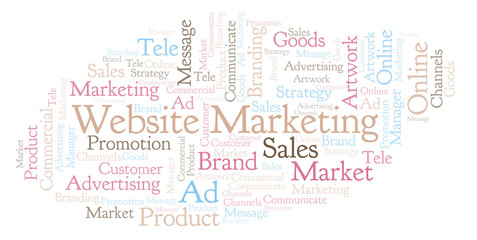Obraz premium Word cloud with text Website Marketing.