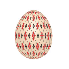 the easter egg with ukrainian cross-stitch ethnic pattern. pysanka ornament. isolated vector.