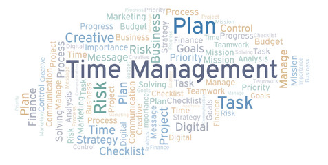 Obraz premium Time Management word cloud, made with text only.