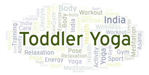 Obraz premium Toddler Yoga word cloud.