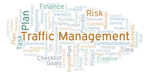 Fototapeta premium Traffic Management word cloud, made with text only.