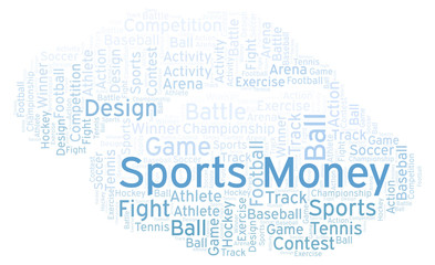 Fototapeta premium Sports Money word cloud.