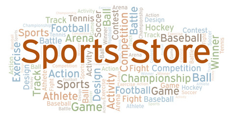 Obraz premium Sports Store word cloud.