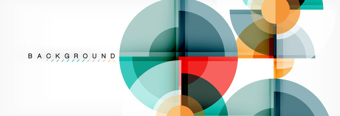 Obraz premium Abstract background - multicolored circles, trendy minimal geometric design