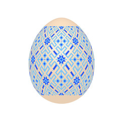 the easter egg with ukrainian cross-stitch ethnic pattern. pysanka ornament. isolated vector.