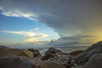 sunset in the mountains