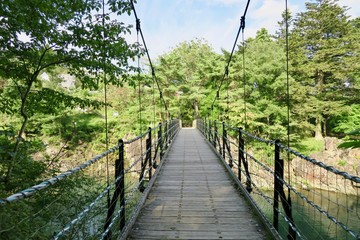 Fototapeta premium 厳美渓 吊り橋