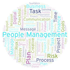 Fototapeta premium People Management word cloud, made with text only.
