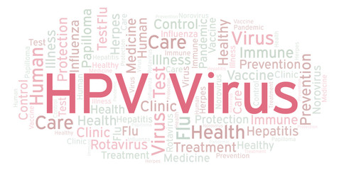 Obraz premium HPV Virus word cloud, made with text only.