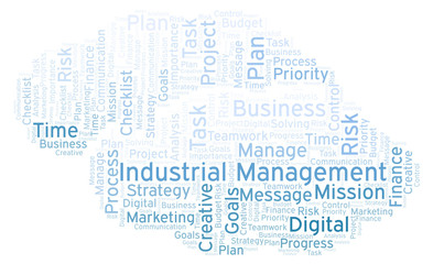 Fototapeta premium Industrial Management word cloud, made with text only.