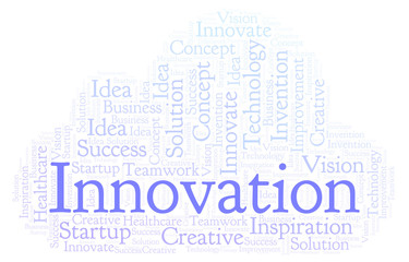 Innovation word cloud, made with text only.