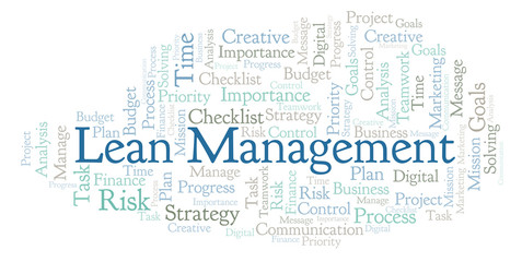 Fototapeta premium Lean Management word cloud, made with text only.
