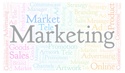 Fototapeta premium Word cloud with text Marketing.