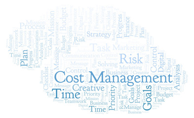 Fototapeta na wymiar Cost Management word cloud, made with text only.
