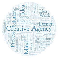 Obraz premium Creative Agency word cloud, made with text only.