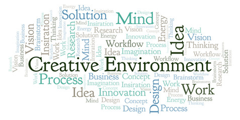 Fototapeta premium Creative Environment word cloud, made with text only.