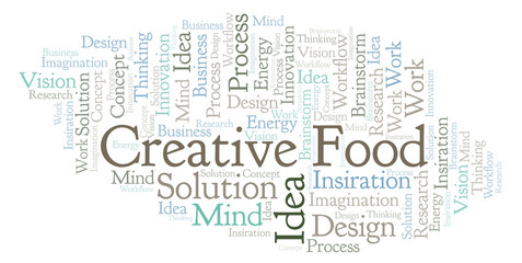 Fototapeta premium Creative Food word cloud, made with text only.