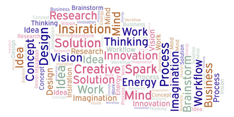 Obraz premium Creative Spark word cloud, made with text only.