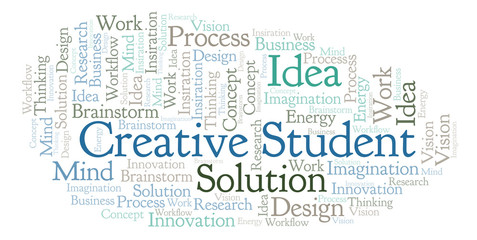 Creative Student word cloud, made with text only.