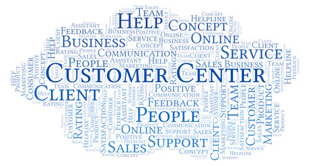 Fototapeta premium Customer Center word cloud.