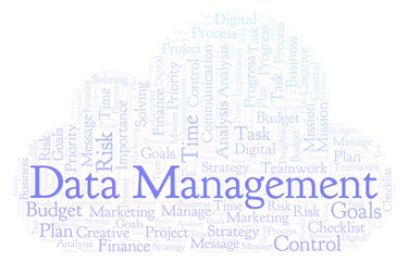 Obraz premium Data Management word cloud, made with text only.