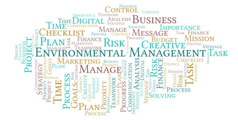 Fototapeta premium Environmental Management word cloud, made with text only.