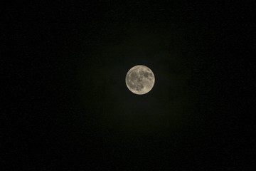 full moon and clouds