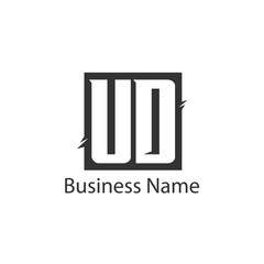 Initial Letter UD Logo Template Design