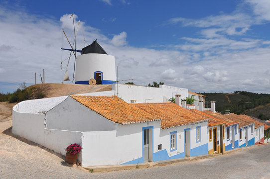 Restored traditional windmill Odeceixe Algarve Portugal.