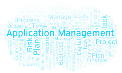 Fototapeta premium Application Management word cloud, made with text only.