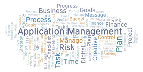 Fototapeta premium Application Management word cloud, made with text only.