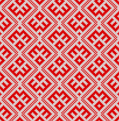 Seamless Knitting Pattern.Based on traditional Russian ornament.