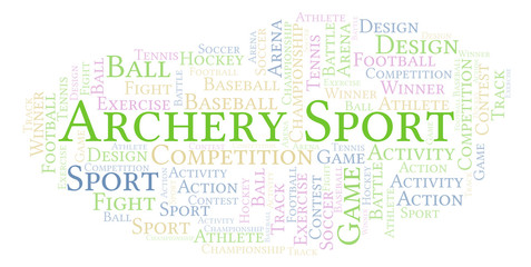 Fototapeta premium Archery Sport word cloud.