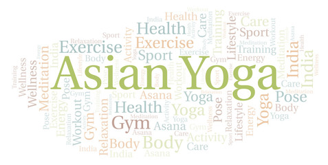 Fototapeta premium Asian Yoga word cloud.