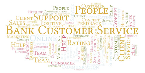 Obraz premium Bank Customer Service word cloud.